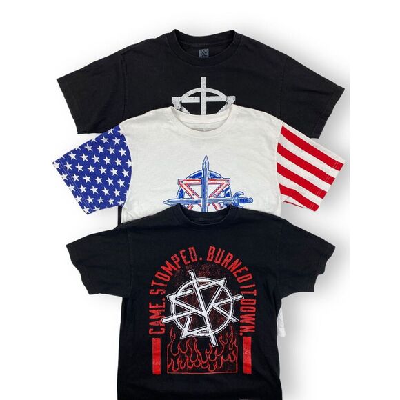 LOT OF 3: WWE x SETH ROLLINS Mens T-Shirts Wrestling Authentic‎ Wear Logo Medium - Picture 1 of 16